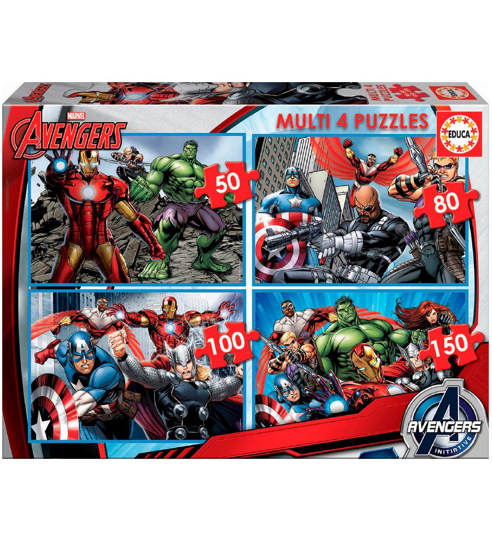 Educa Puzzle Game - 4 Different - Avengers