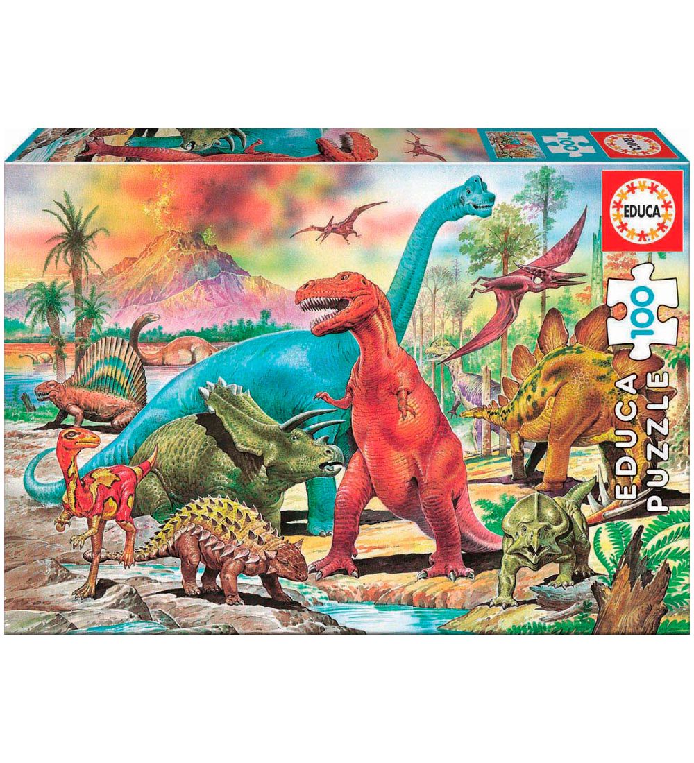 Educa Puzzle Game - 100 Bricks - Dinosaurs