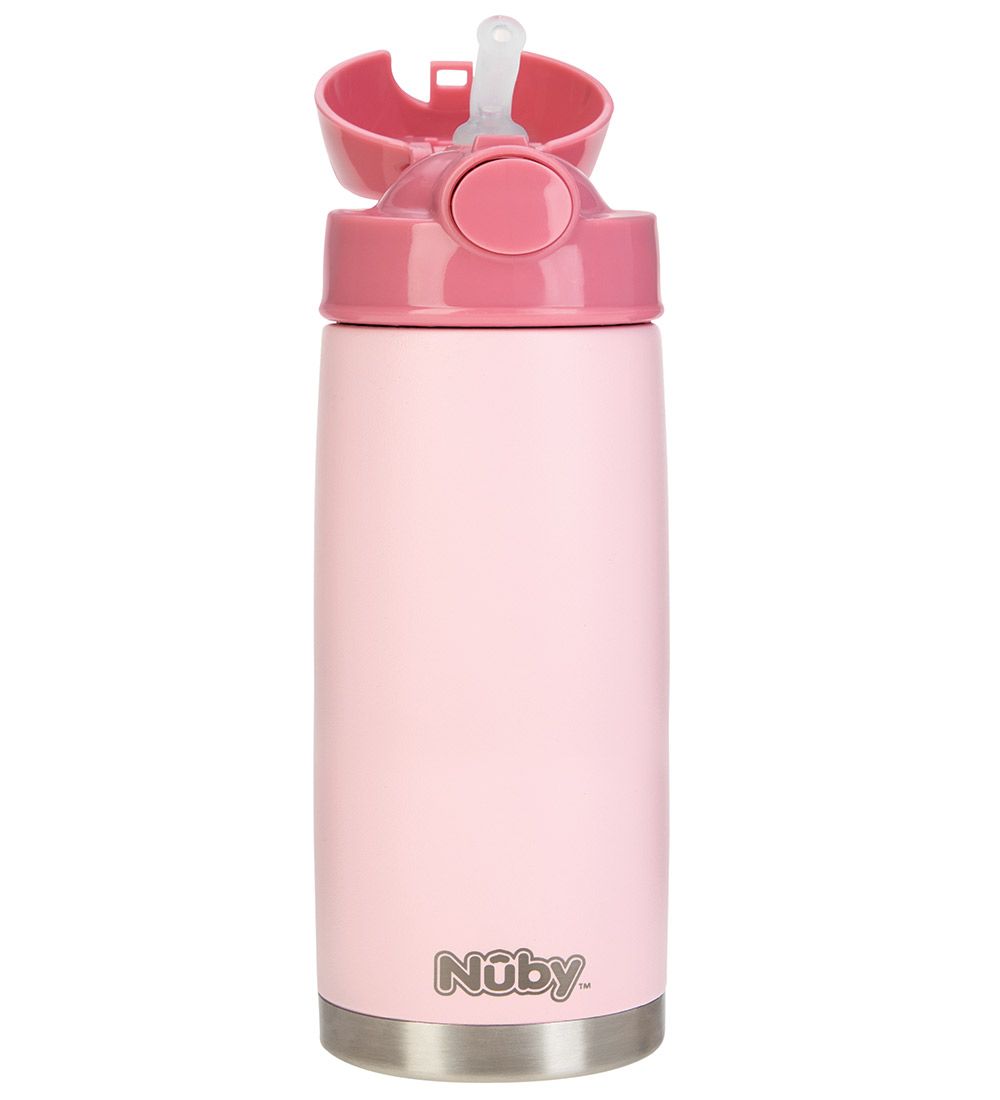 Nuby Thermo Bottle w. Straws - 420ml - Pink