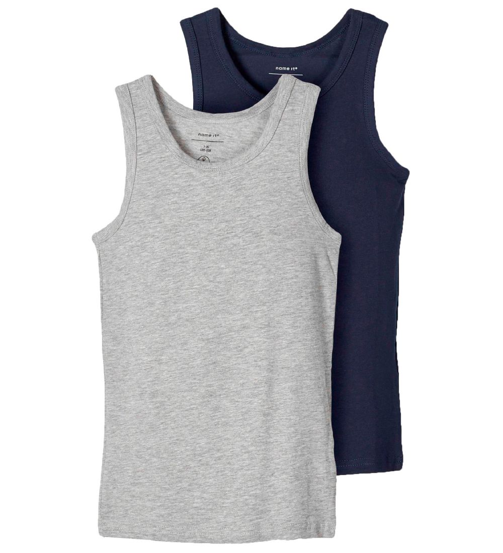 Name It Undershirts - Noos - NkmTanktop - 2-pack - Grey Melange