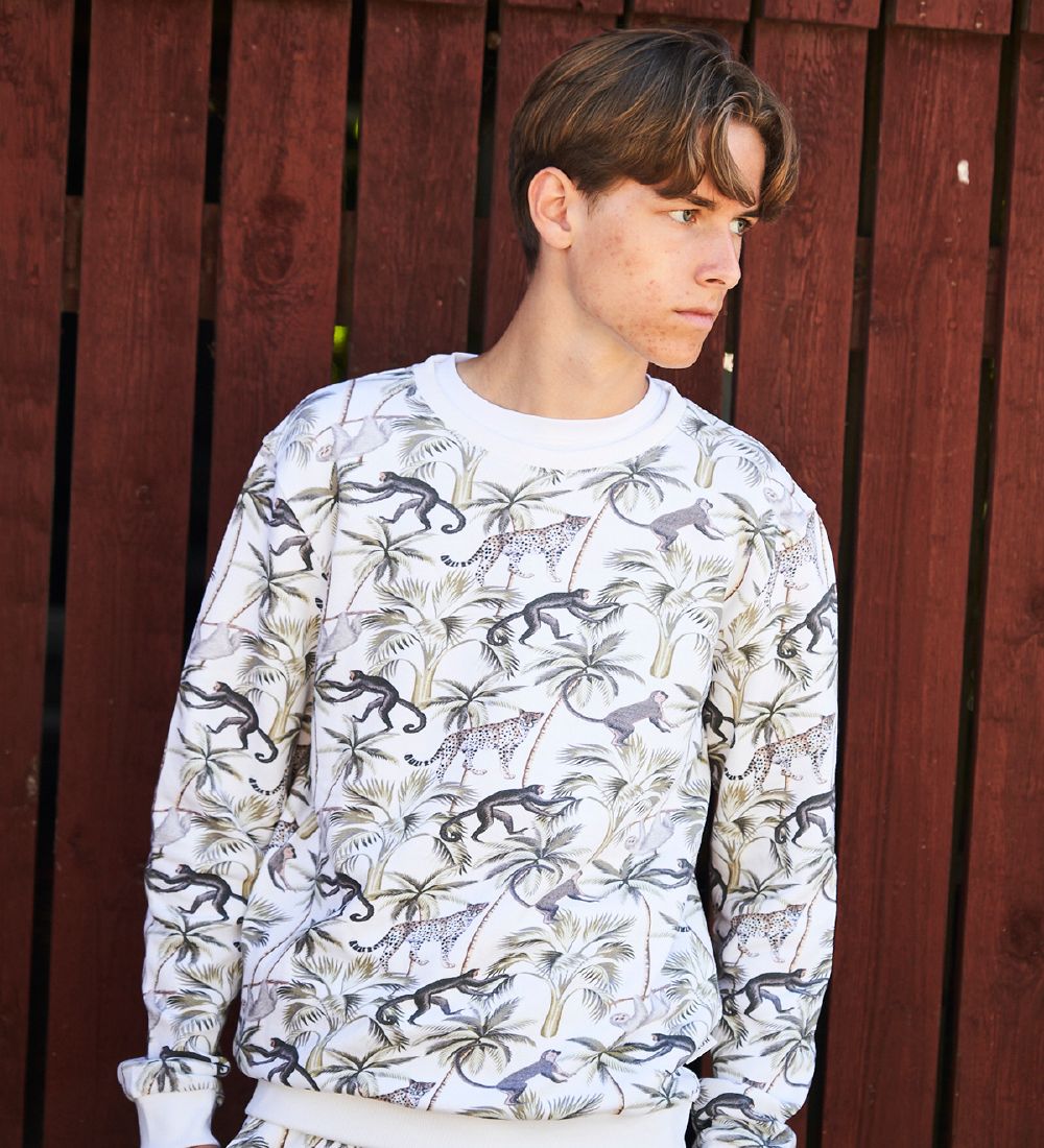 Hound Sweatshirt - White w. Print