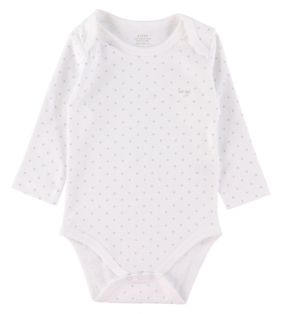 Livly Bodysuit l/s - Saturday - White/Silver