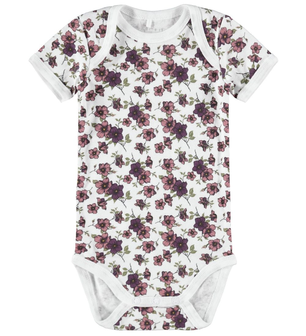 Name It Bodysuit s/s - Noos - NbfBody - 3-pack - Prune Purple/Wh