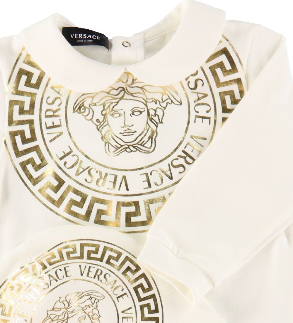 Versace Gift Box - Jumpsuit/Hat - 3-pack - Medusa - White/Gold