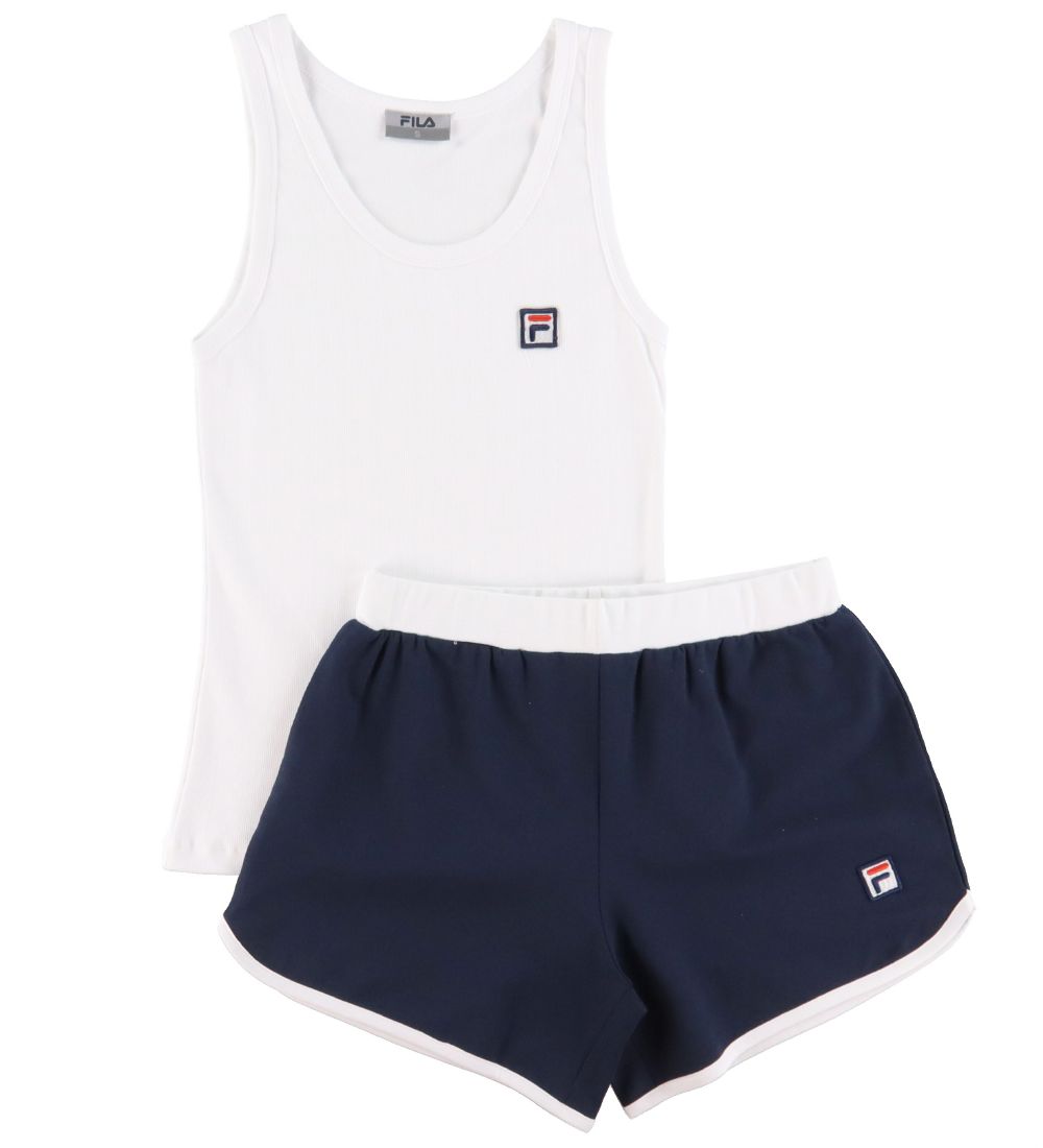 Fila Pyjama Set - White/Navy