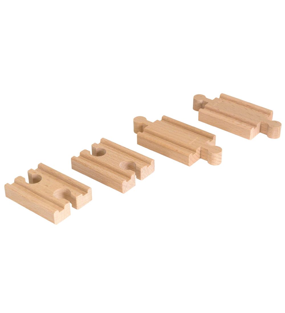 Rails droits BRIO World - 4 Parties - Mini - Bois 33393