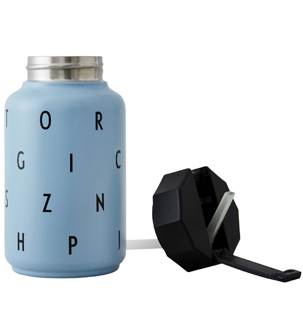 Design Letters Thermo Bottle w. Straw - 330 ml - Blue