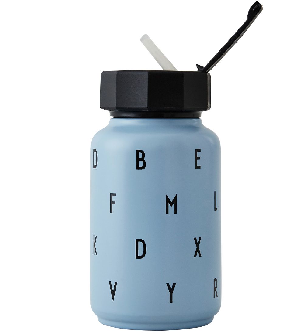 Design Letters Thermo Bottle w. Straw - 330 ml - Blue