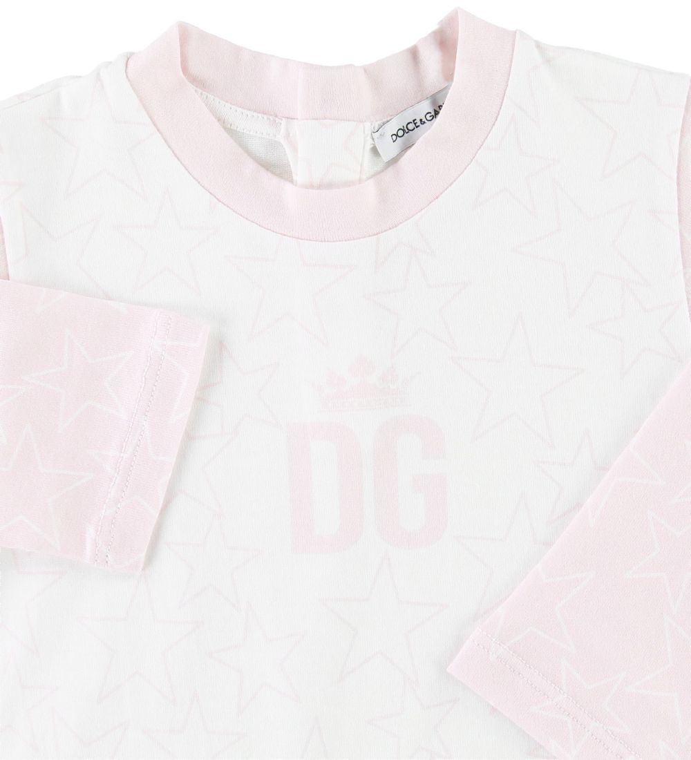 Dolce & Gabbana Jumpsuit - Hvit/Rosa m. Stjerner