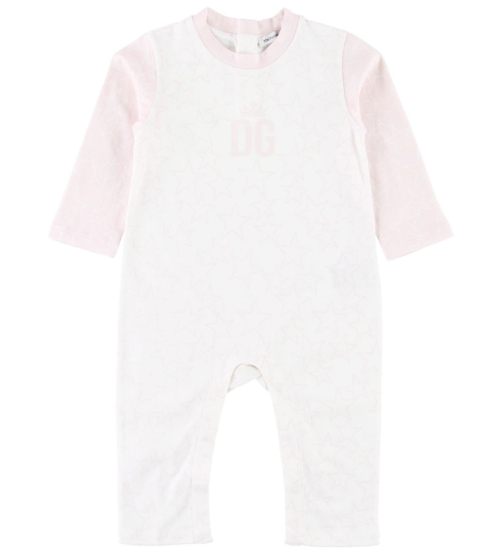 Dolce & Gabbana Jumpsuit - Hvit/Rosa m. Stjerner