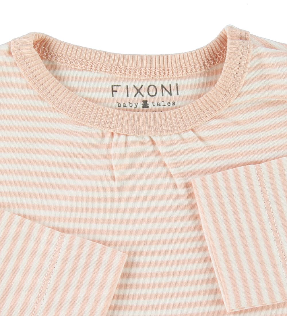 Fixoni Long Sleeve Top - Kiss - Peach Whip w. Stripes