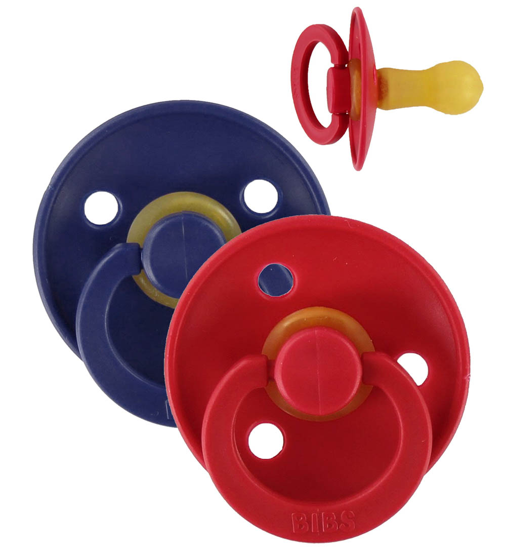 Bibs Dummies - Size 2 - 2-pack - Strawberry & Navy