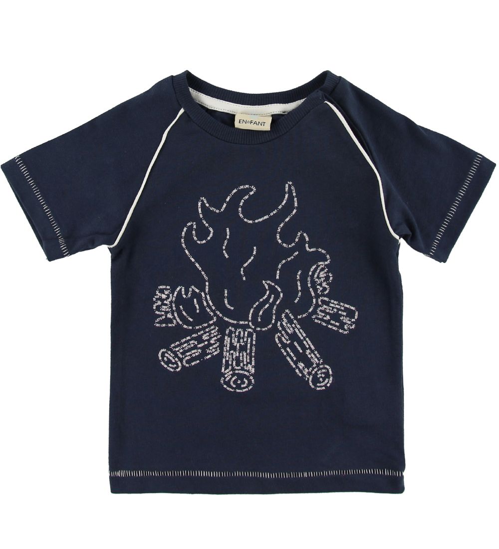 T-Shirt En Fant - Dark Marine av. Feu de joie