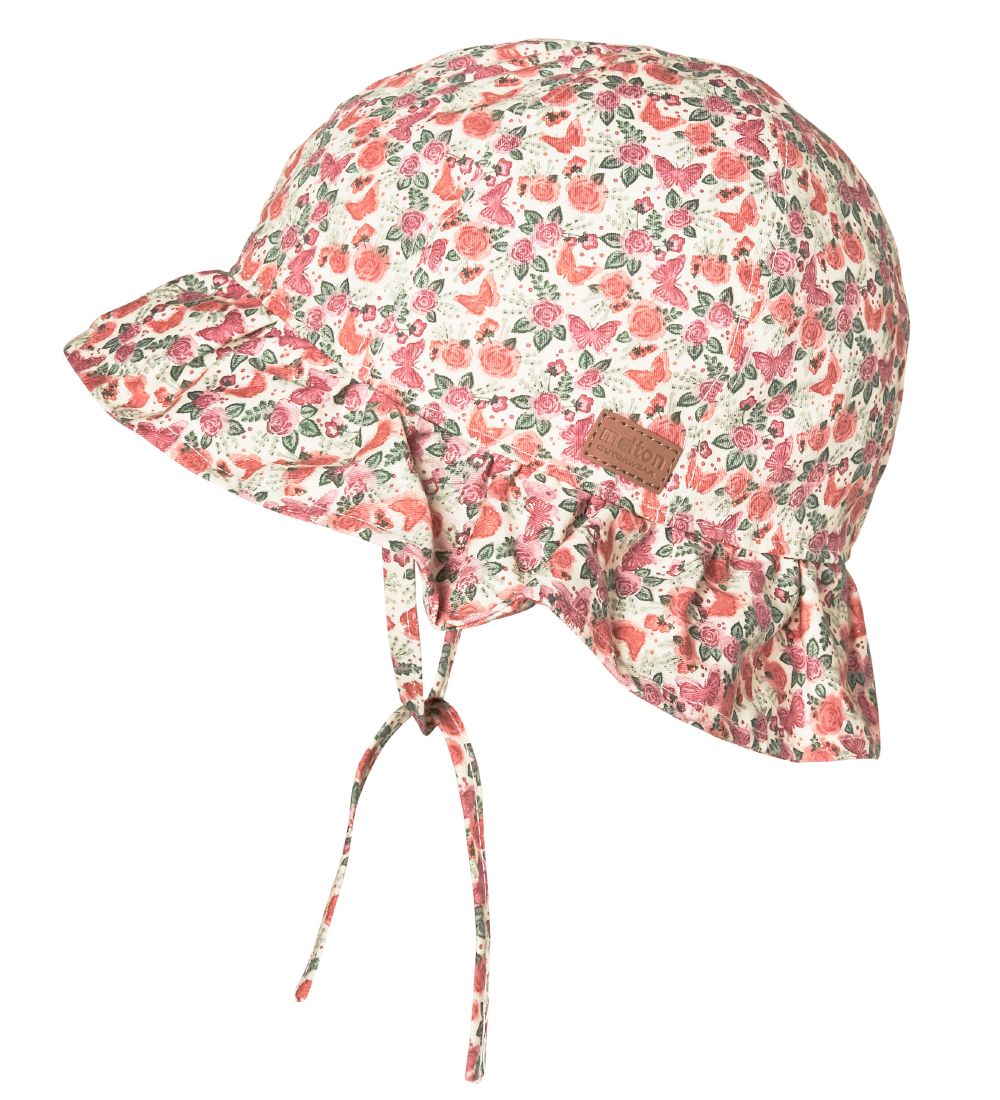 Melton Sommarhatt - UV30 - Creme m. Rosor