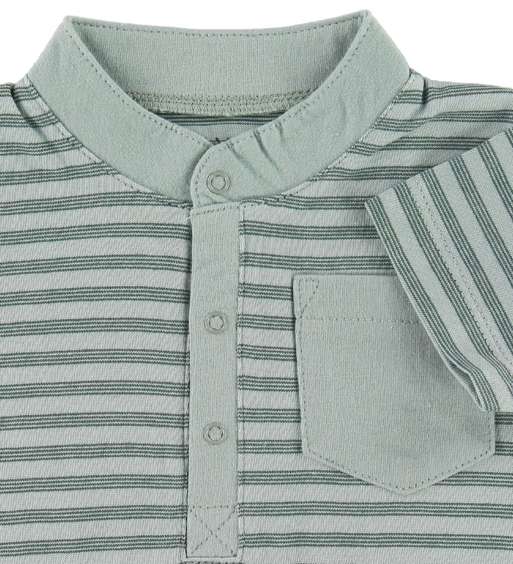 Fixoni T-shirt - Dusty Green w. Stripes