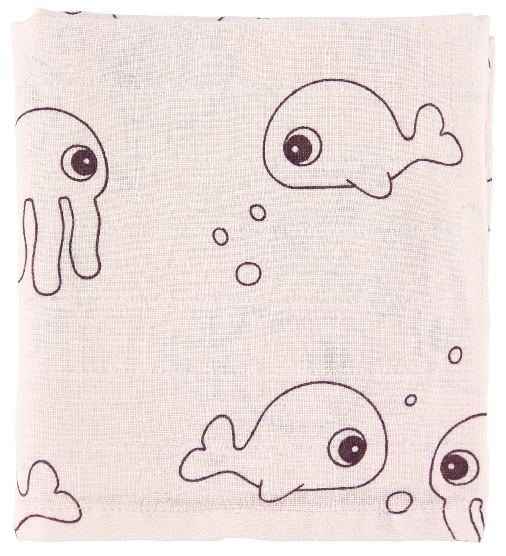 Done By Deer Muslin Cloth - 70x70 - 2-pack - Sea Friends - Powde