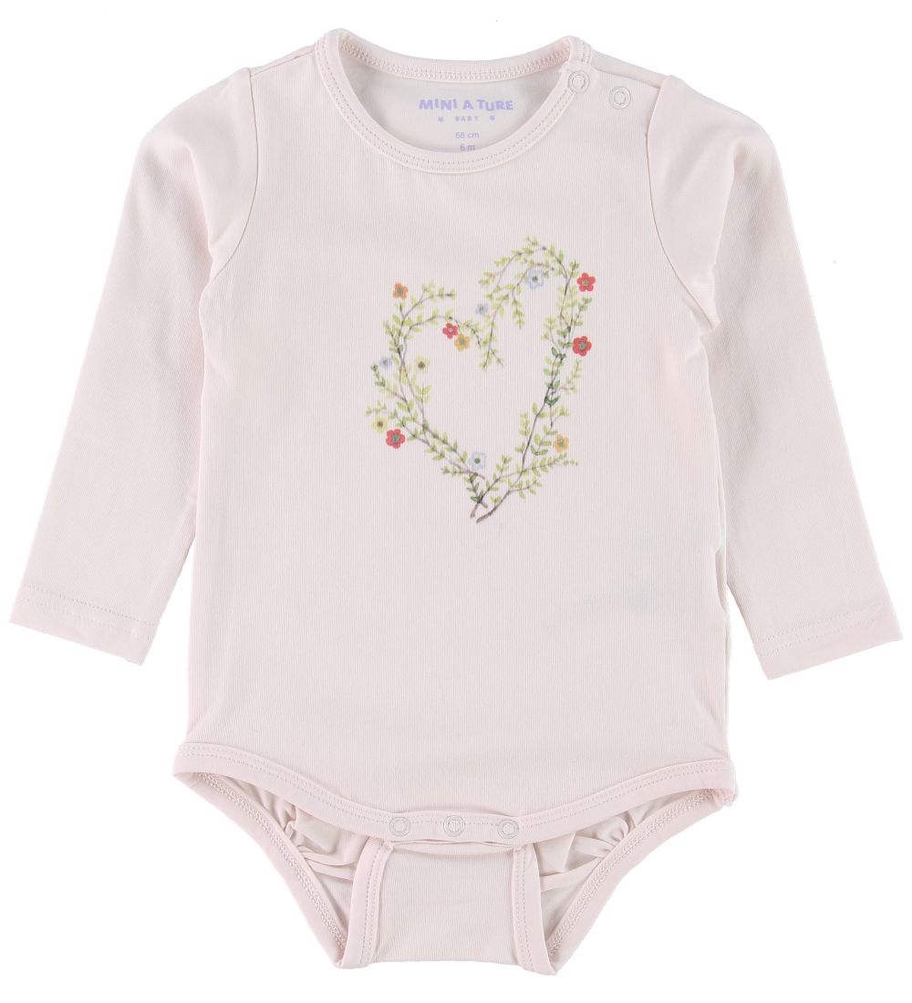 Mini A Ture Bodysuit l/s - Alara - Rose w. Print