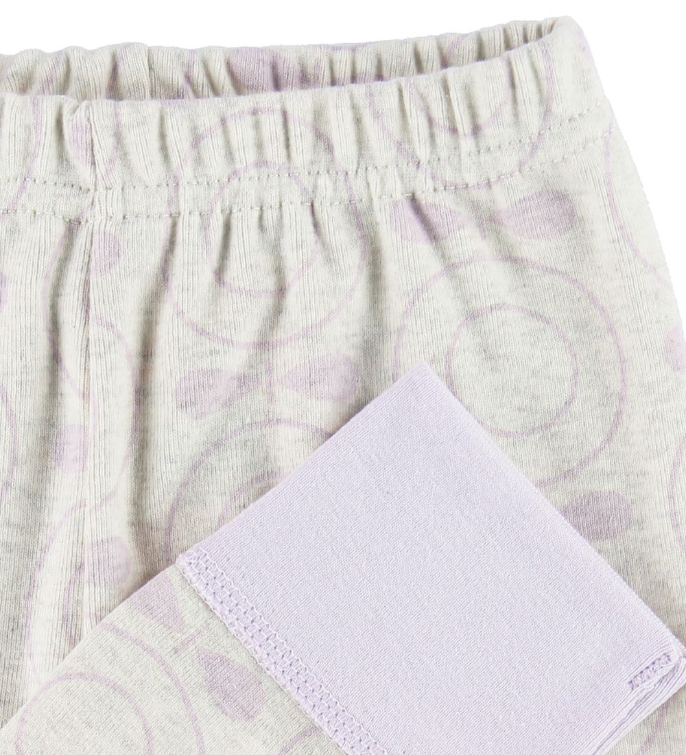 Katvig Leggings - Grey Melange/Lavender Apples
