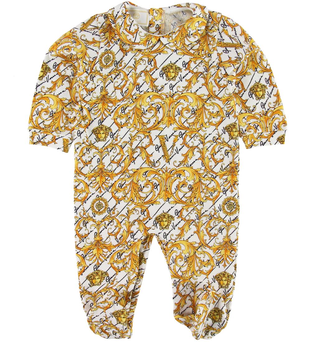 Versace Git Box - Jumpsuit/Beanie - White w. Gold Print