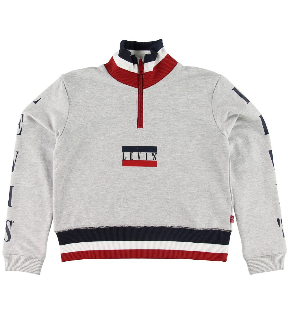 Levis Sweatshirt - Halber Reißverschluss - Graumeliert