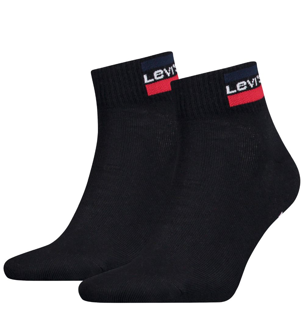 Levis Ankle Socks - 2-pack - Mid Cut - Black - Promt Shipping