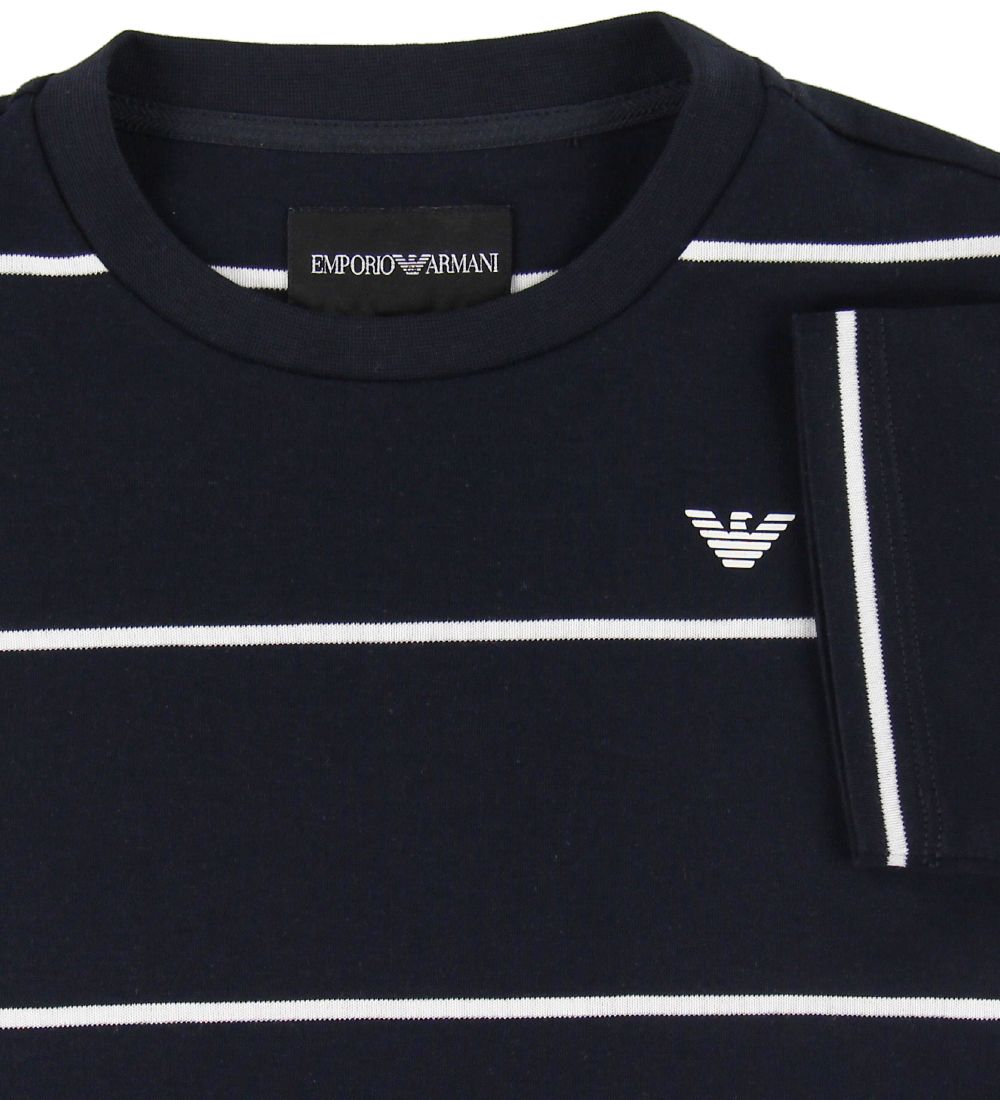Emporio Armani Stuttermabolur - Dökkblátt M. Rendur