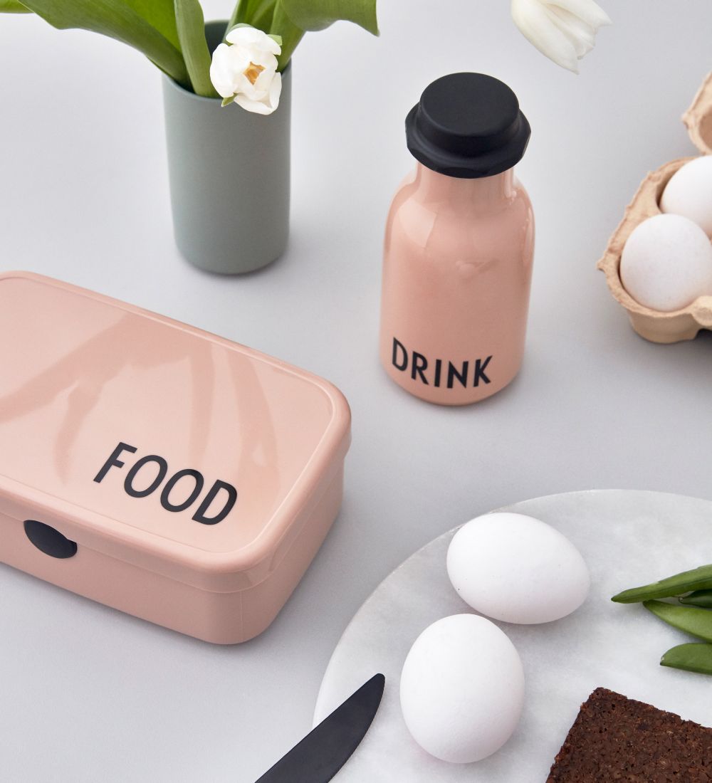Design Letters Water Bottle - 330 ml - Powder Rose w. Text
