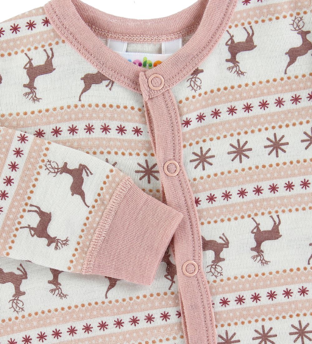 Joha Jumpsuit - Wool - Pink/White w. Pattern