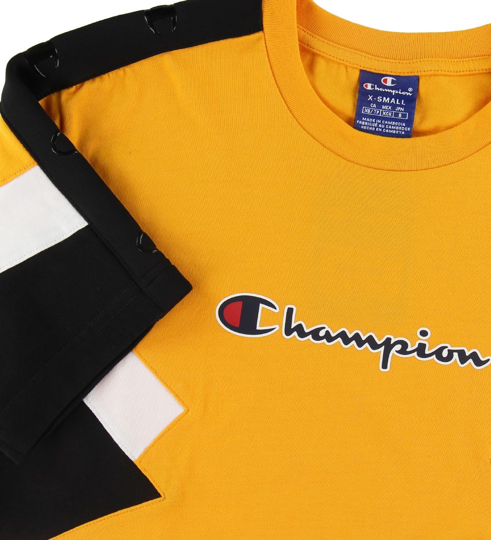 Champion Fashion T-Shirt - Gelb m. Schwarz/Wei