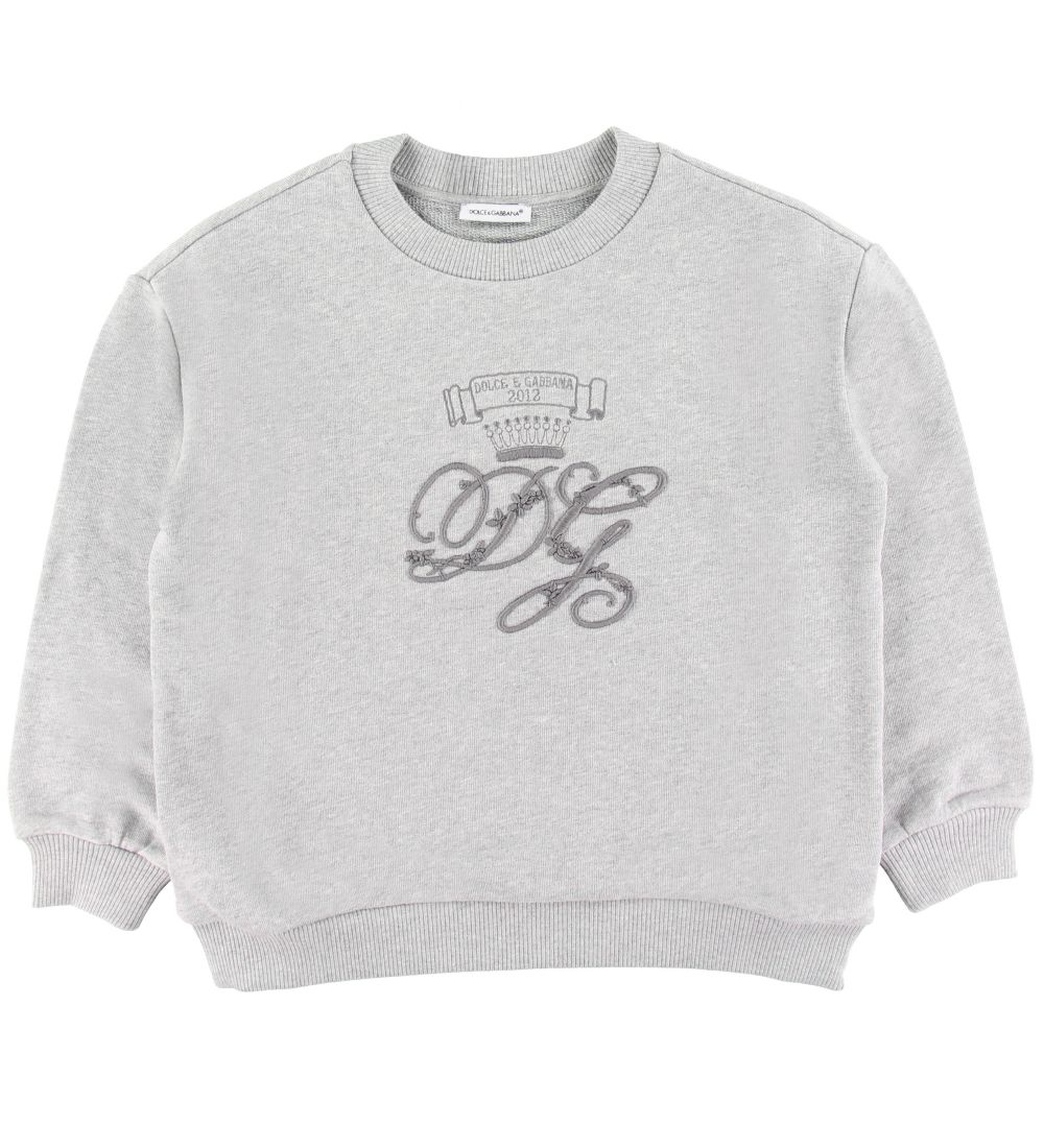 Dolce & Gabbana Sweatshirt - Grey Melange w. Embroidery