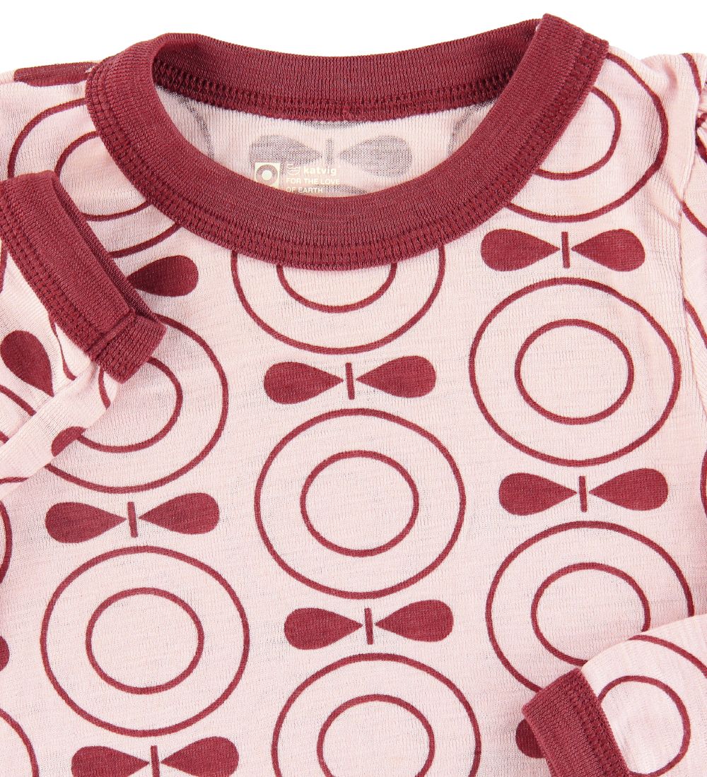 Katvig Dress - Wool - Rose w. Apples
