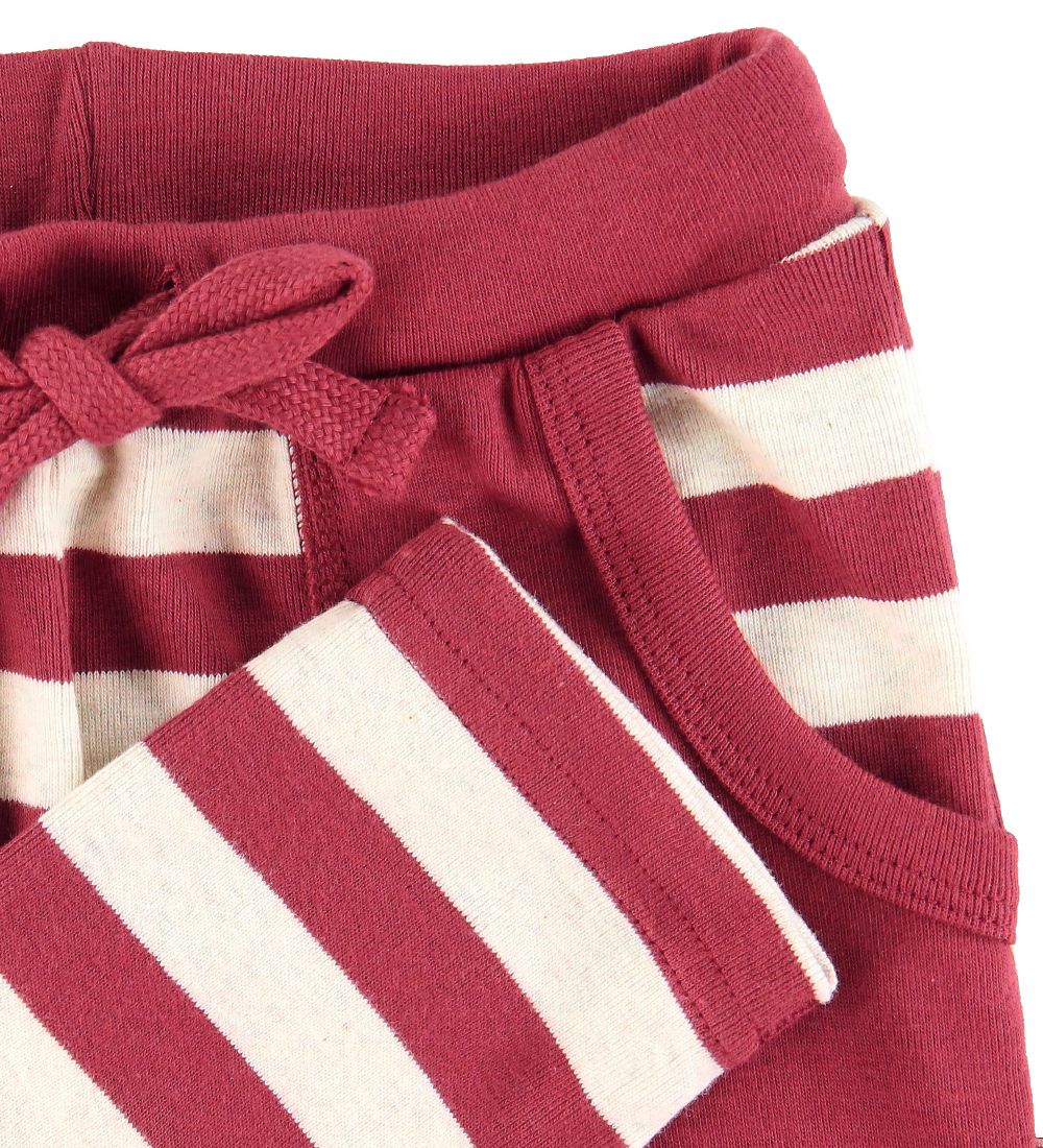 Katvig Trousers - Red w. Stripes