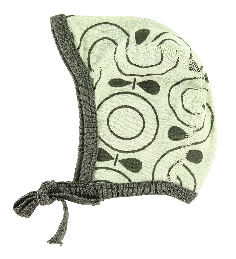 Katvig Baby Hat - Wool - Green w. Apples