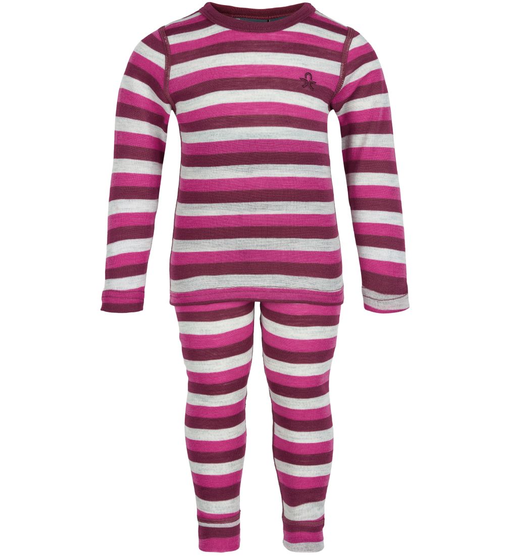 Color Kids Funktionsunterwäsche - Beet Red m. Streifen