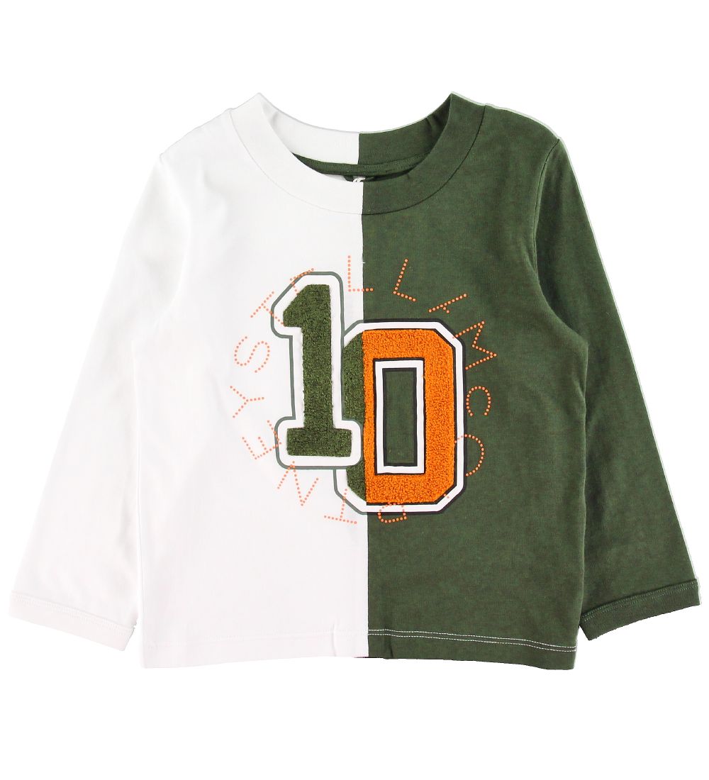 Stella McCartney Kids Blússa - Varsity - Hvítt/Hergrænn