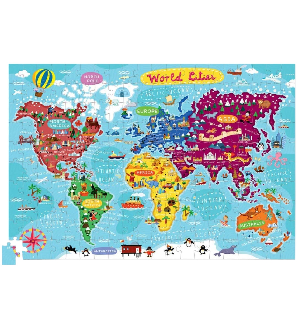 Crocodile Creek Puzzle - 200 Pieces - World Map