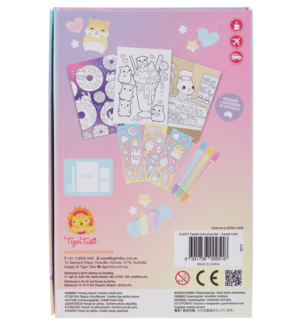 Tiger Tribe Colouring Set - Pastel Coloring Set - Kawaii Café