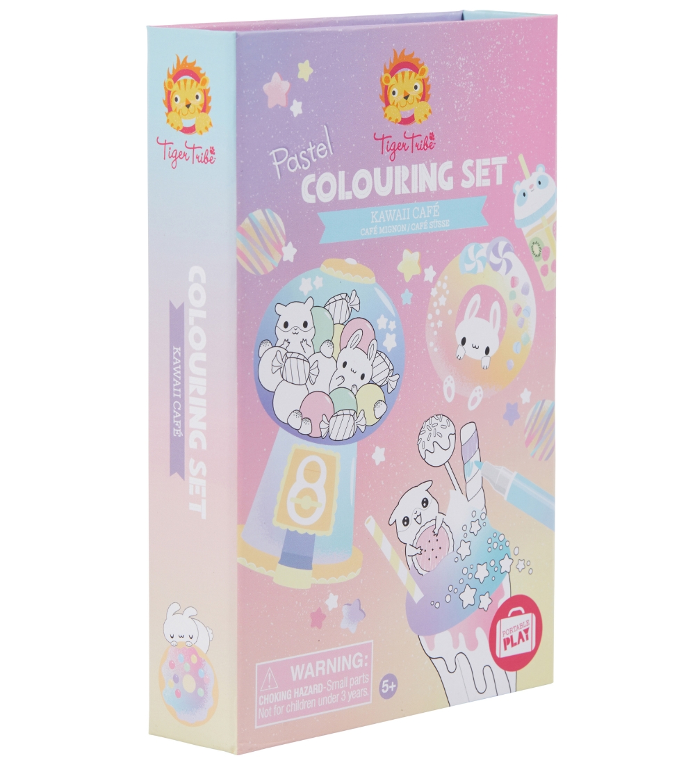 Tiger Tribe Colouring Set - Pastel Coloring Set - Kawaii Café