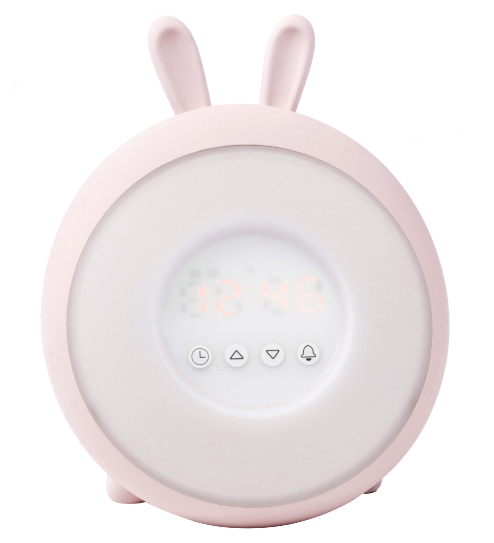 Rabbit & Friends Alarm Clock w. Lights - Wake Up - Pink