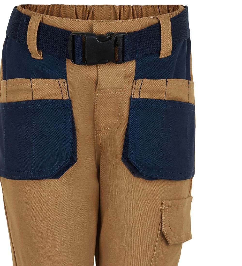 Minymo Cargo Work Trousers - Brown/Navy