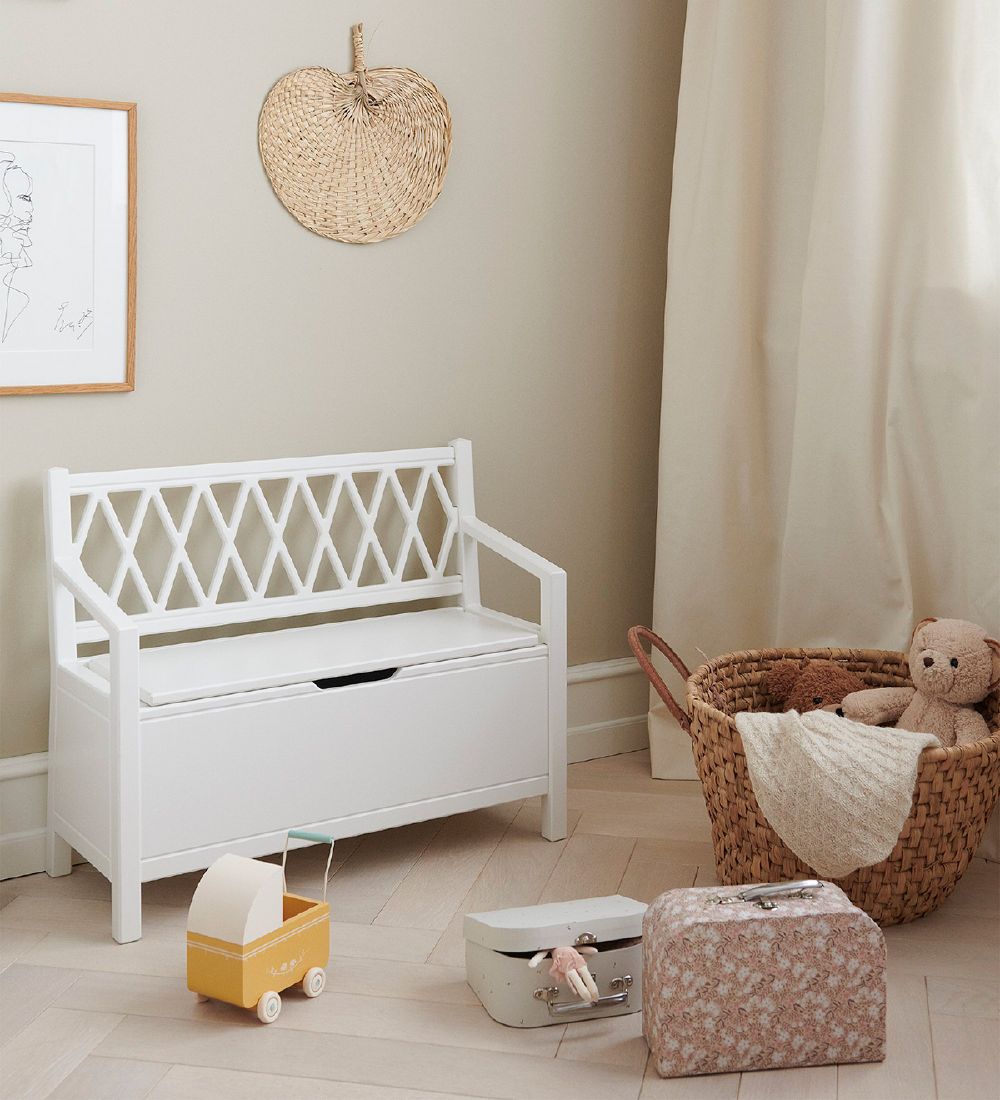 Cam Cam Kid's Bench - Harlequin - White