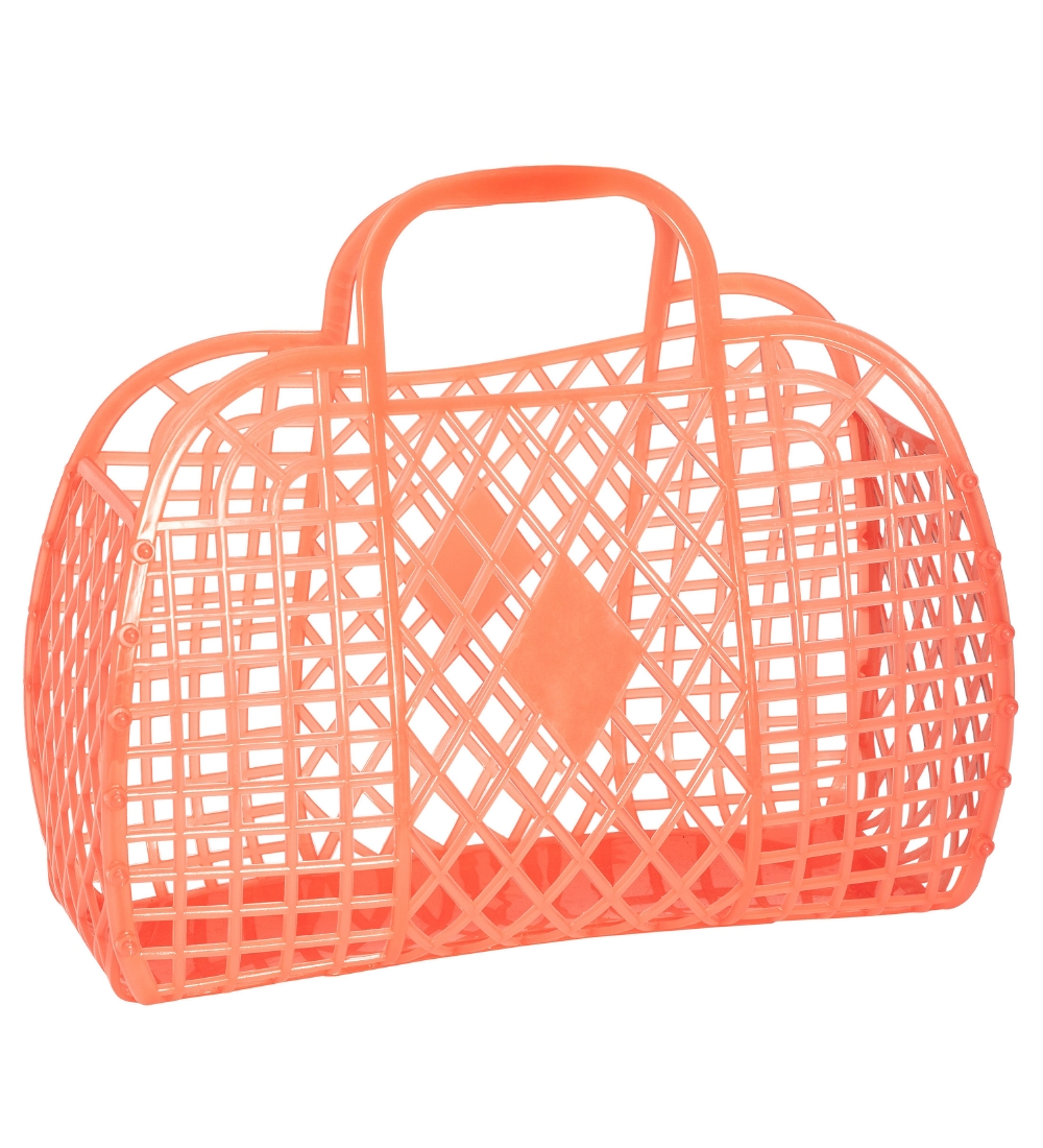Sun Jellies Large Folding Basket - Retro - 37x30x11 cm - Neon Or