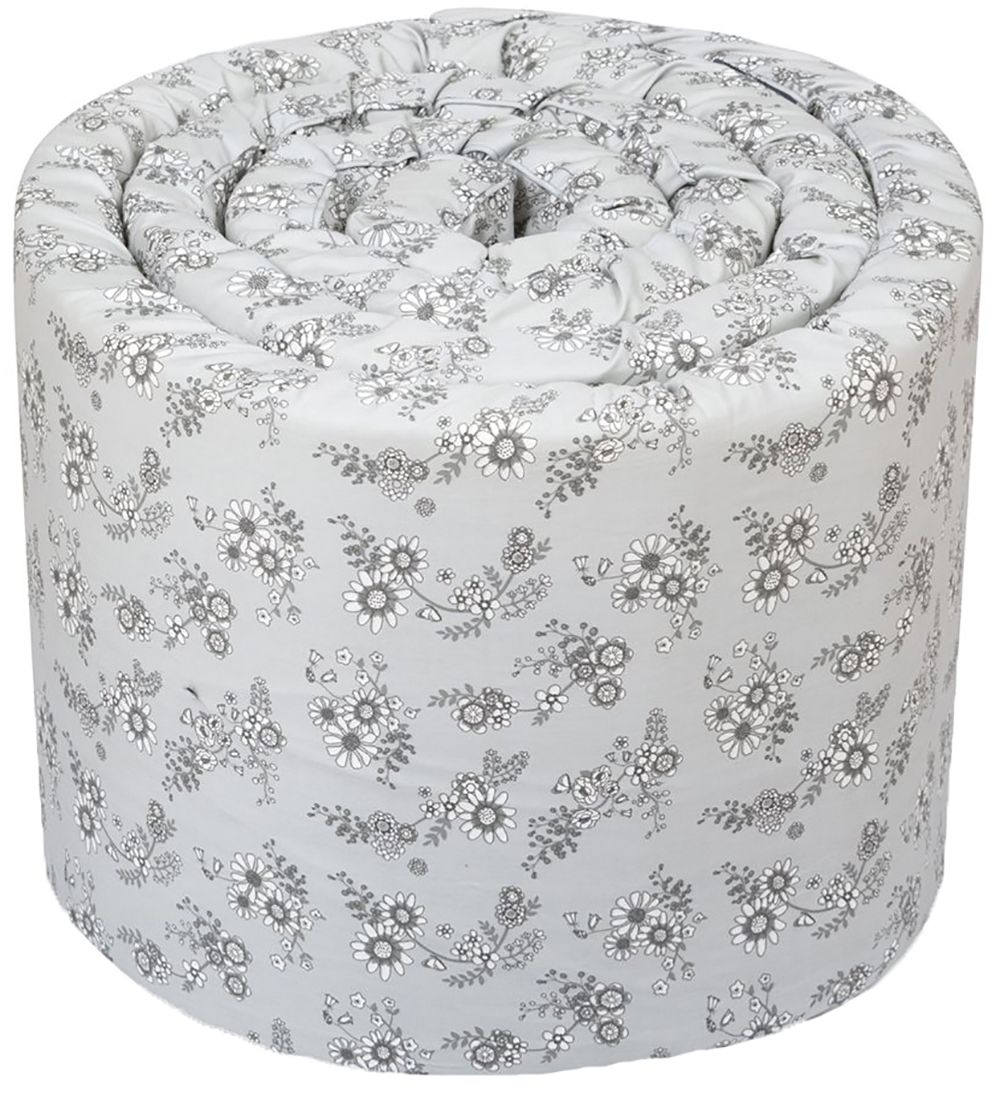 Smallstuff Bed Bumper - Flower Garden - Grey