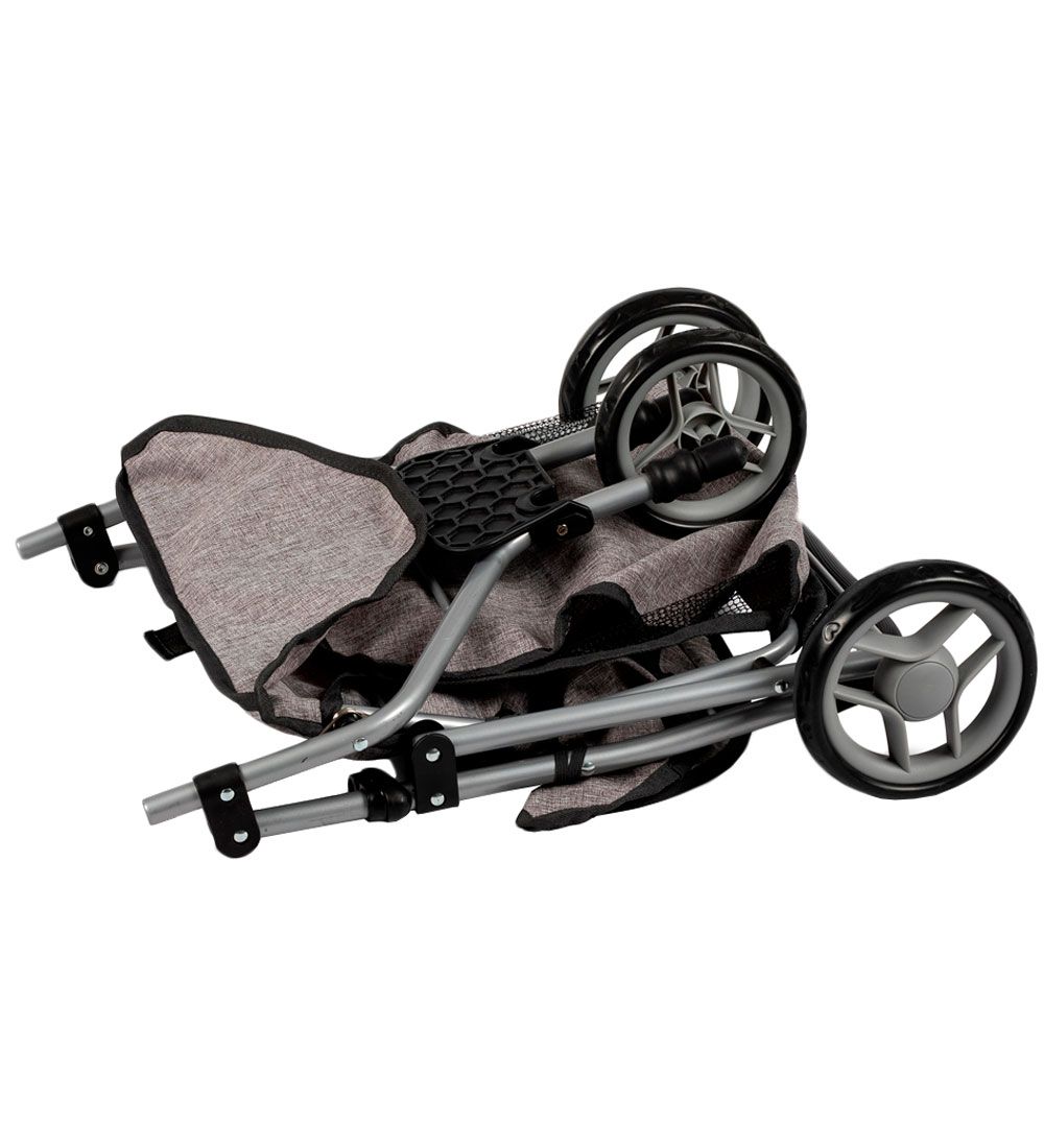 MaMaMeMo Doll Tvillinge Klapvogn - Gray