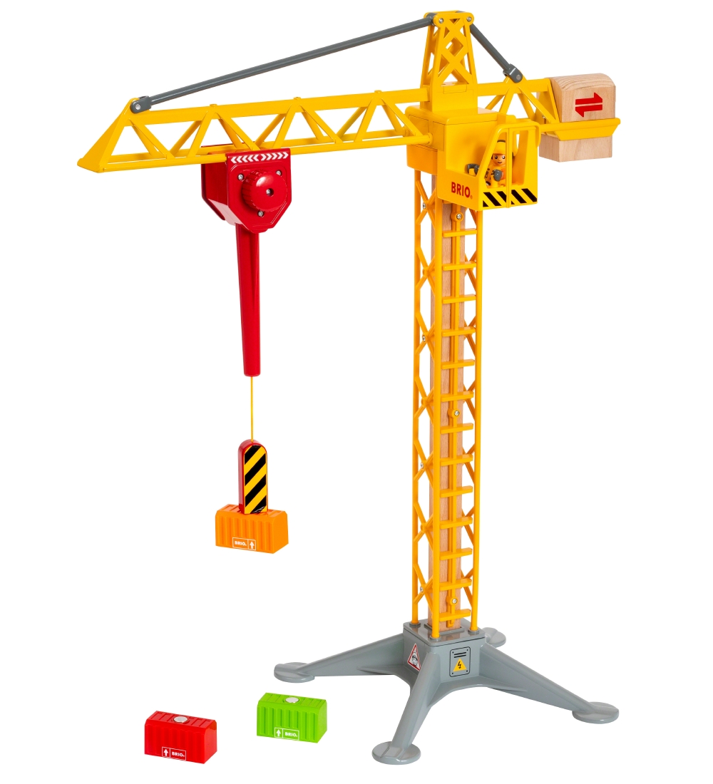 BRIO Light Up Construction Crane - 5 Parts - Yellow 33835