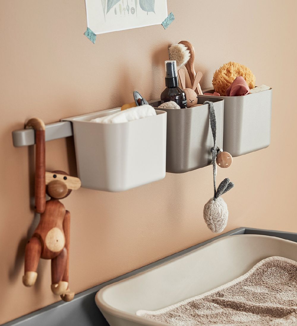 Leander Storage Boxes - 3 pcs./1 Long Rail - Cappuccino
