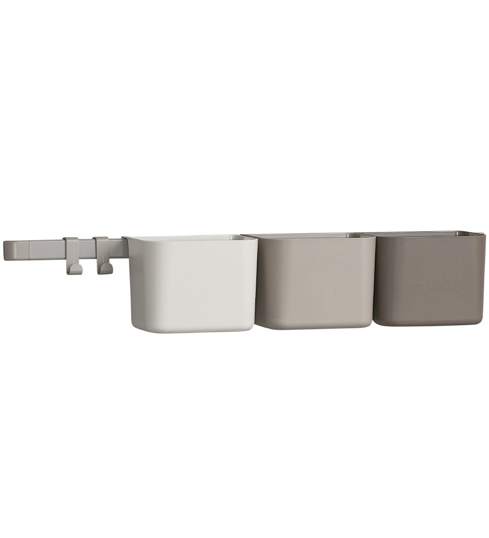 Leander Storage Boxes - 3 pcs./1 Long Rail - Cappuccino