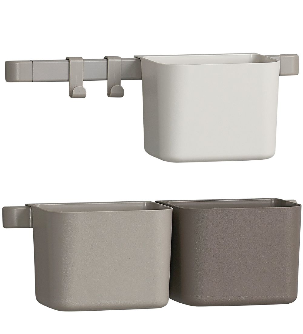 Leander Storage Boxes - 3 pcs./2 Short Rails - Cappuccino