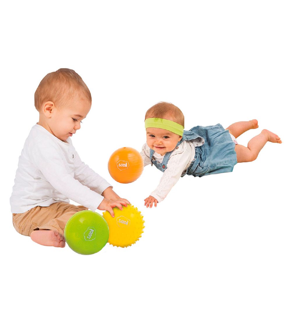 Balles sensorielles Ludi - 3 pces - Jaune/Vert/Orange