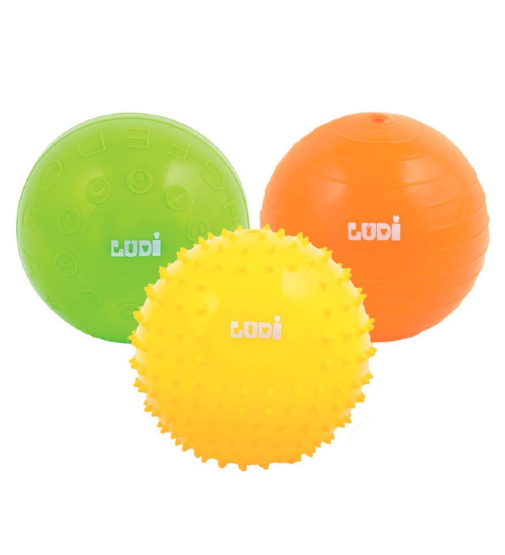 Balles sensorielles Ludi - 3 pces - Jaune/Vert/Orange